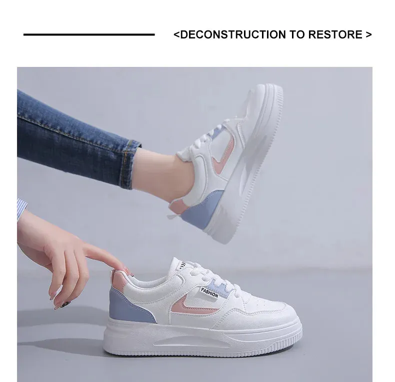 New Women's Platform High Top Sneakers Casual Vulcanized Sport Shoes Fashion White Shoe for Woman Autumn Winter Flats Shoes