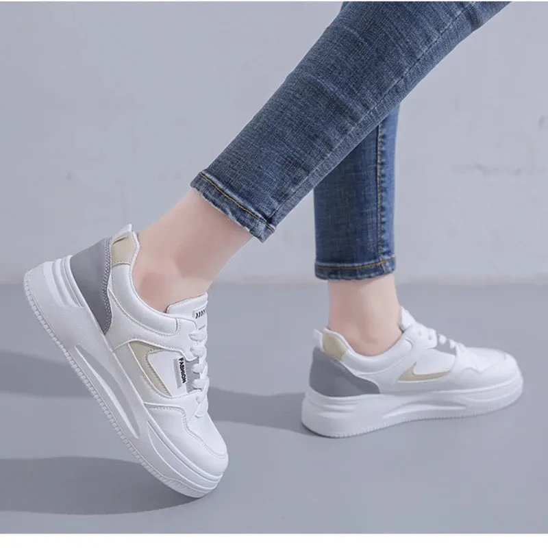 New Women's Platform High Top Sneakers Casual Vulcanized Sport Shoes Fashion White Shoe for Woman Autumn Winter Flats Shoes