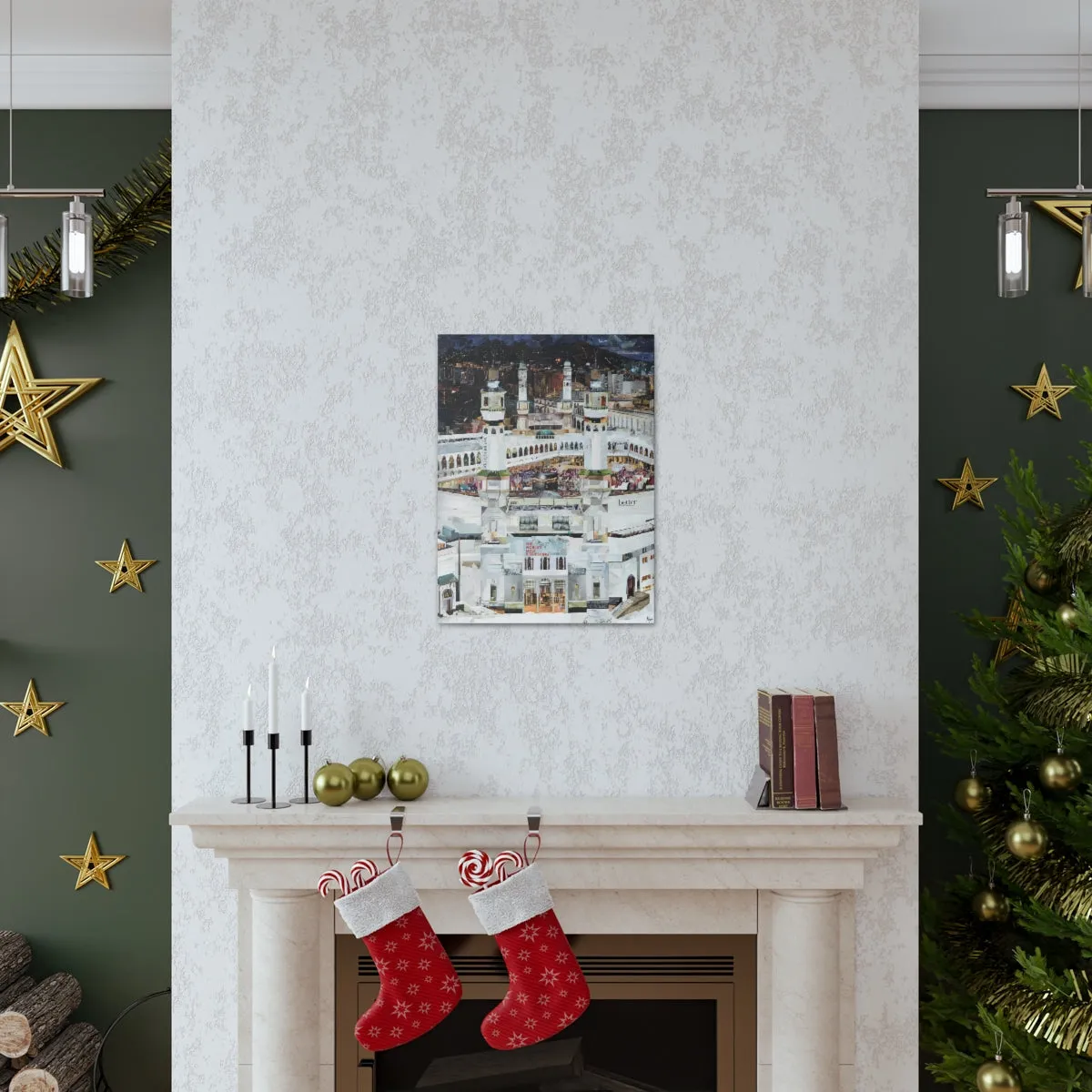 Night Time in Makkah, Quality Canvas Wall Art Print, Ready to Hang Wall Art Home Decor