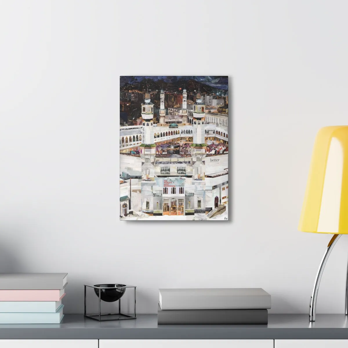 Night Time in Makkah, Quality Canvas Wall Art Print, Ready to Hang Wall Art Home Decor