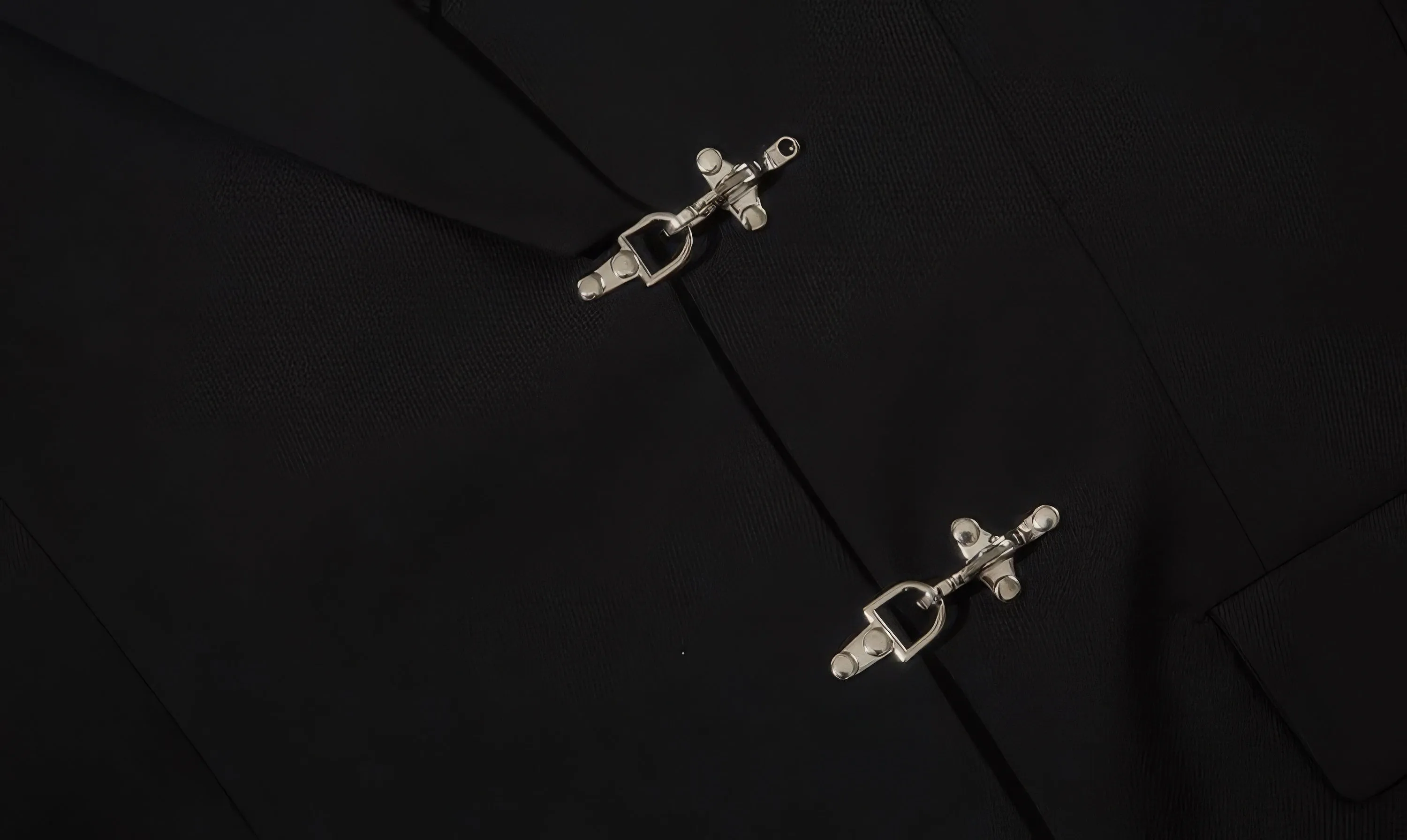 Oversized Buckled Blazer with Silver Accents