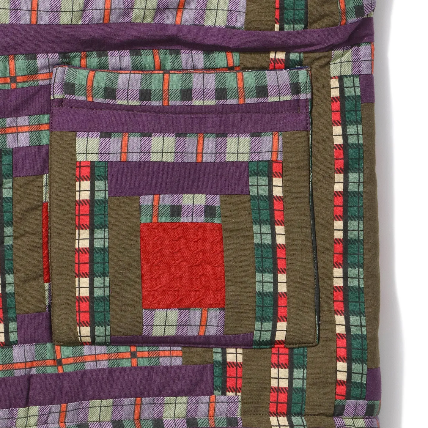 PLAID LOG CABIN QUILT JACKET