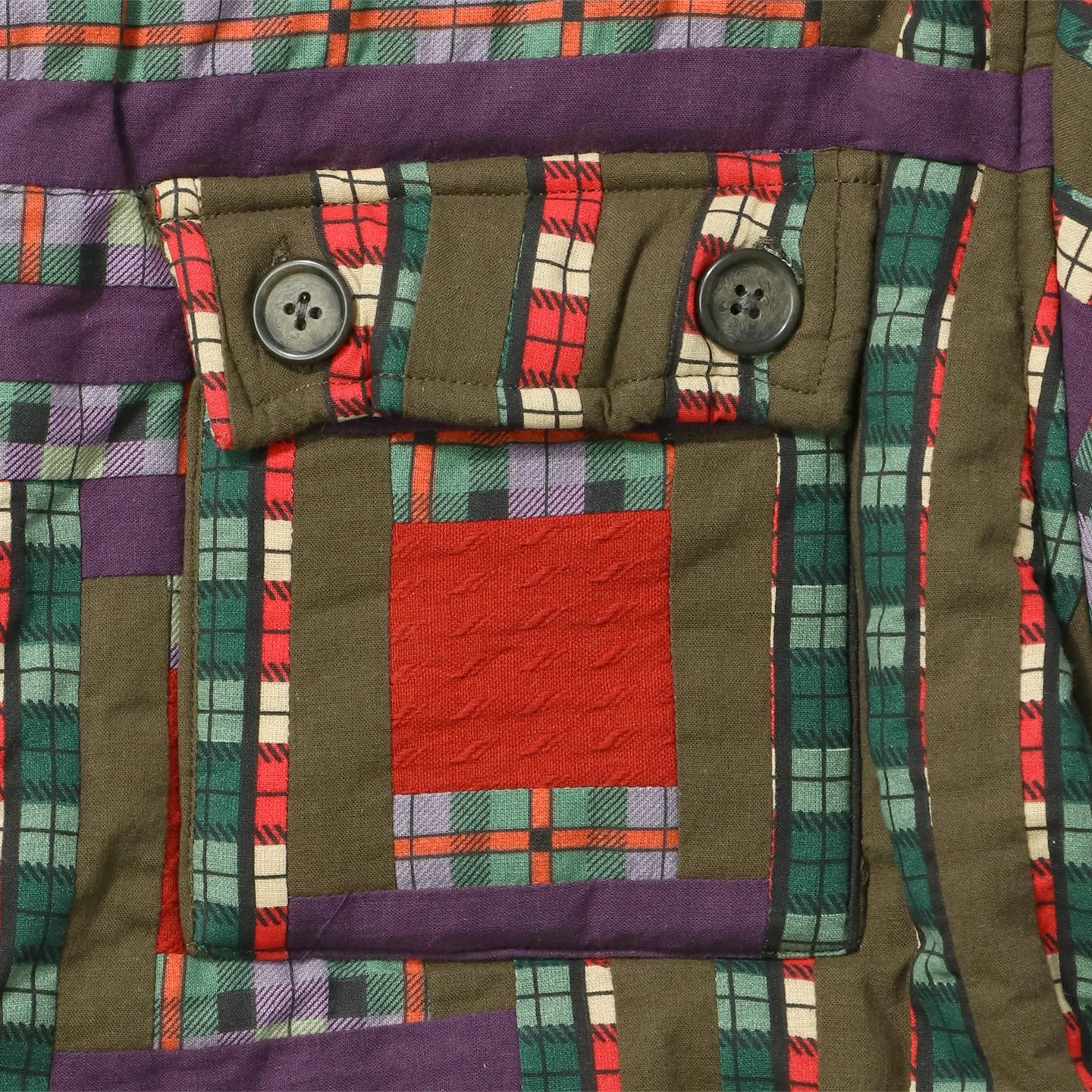 PLAID LOG CABIN QUILT JACKET