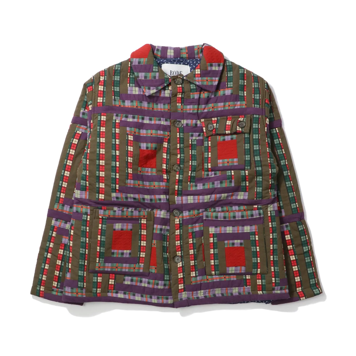 PLAID LOG CABIN QUILT JACKET
