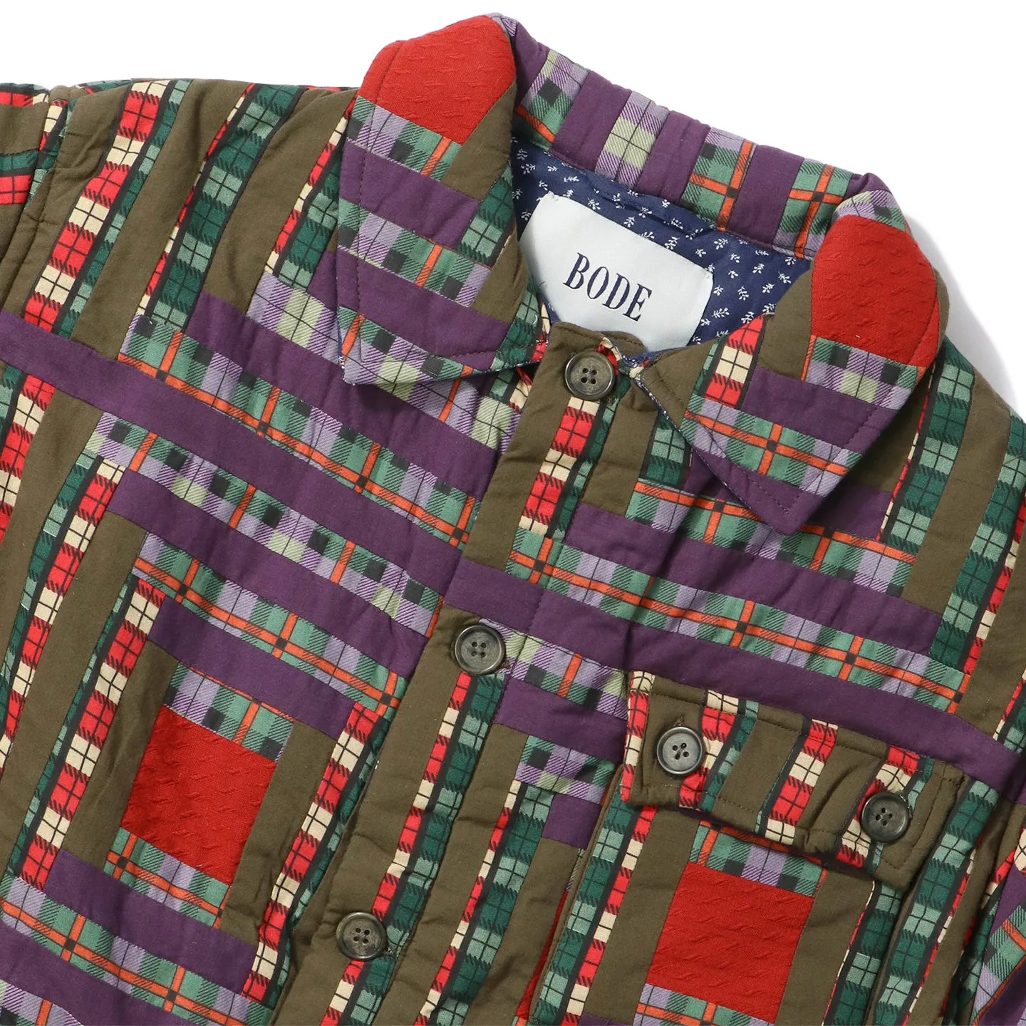 PLAID LOG CABIN QUILT JACKET