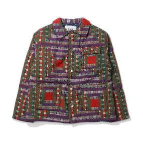 PLAID LOG CABIN QUILT JACKET