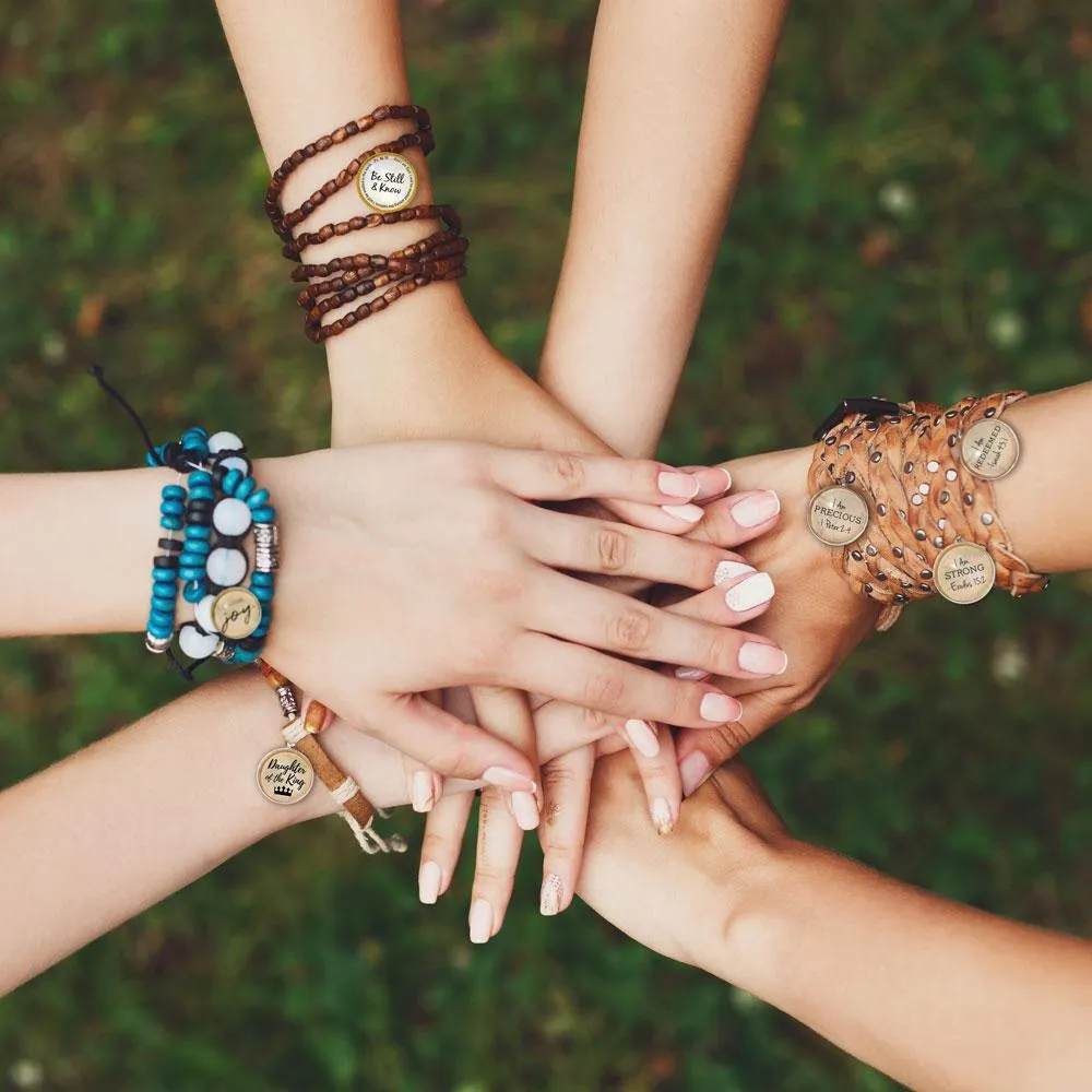 "Fearfully & Wonderfully Made" Psalm 139:14 Scripture Charm for Jewelry Making, 20mm, Silver, Gold