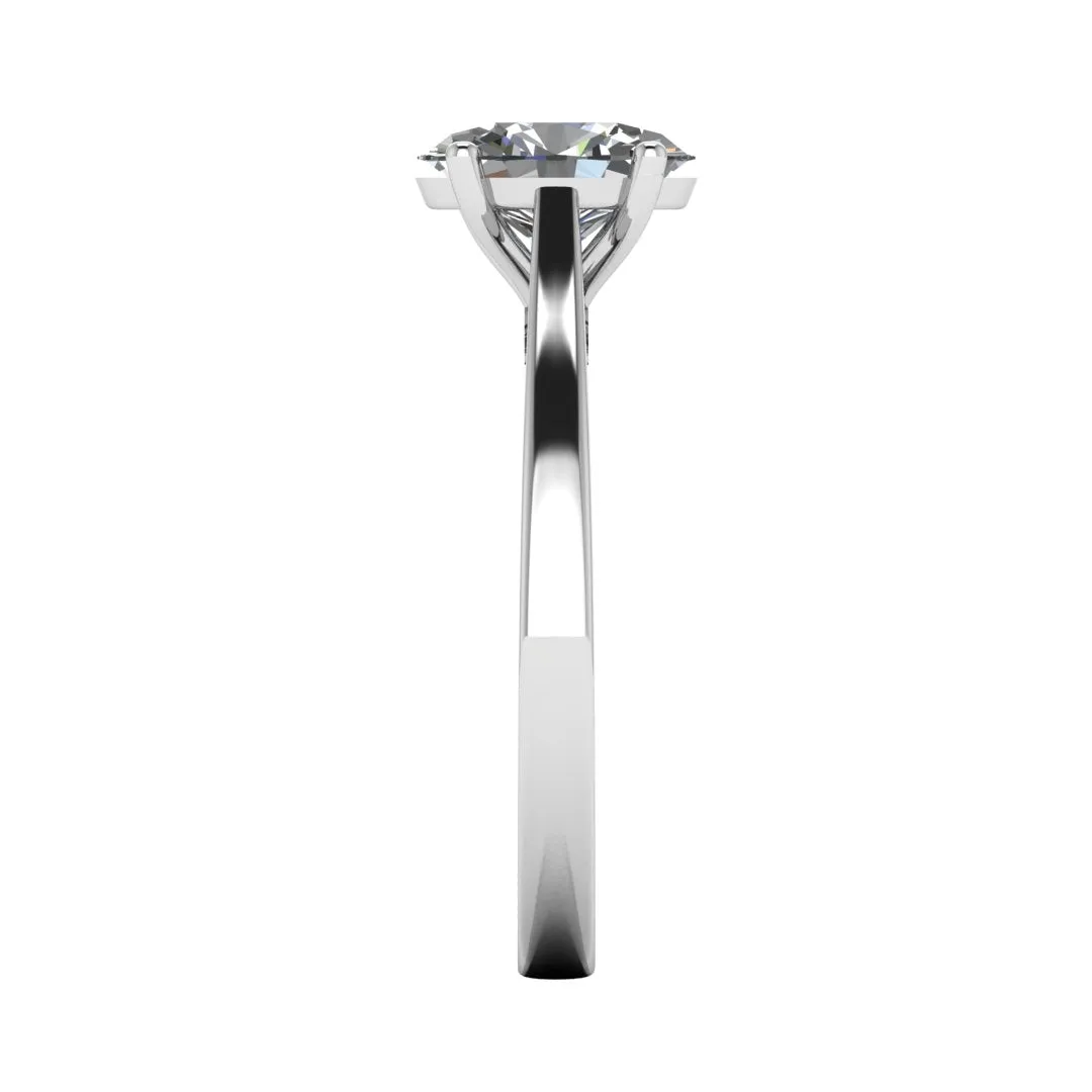 "Poppy" Solitaire Oval Brilliant Cut Diamond Engagement Ring SSOC05