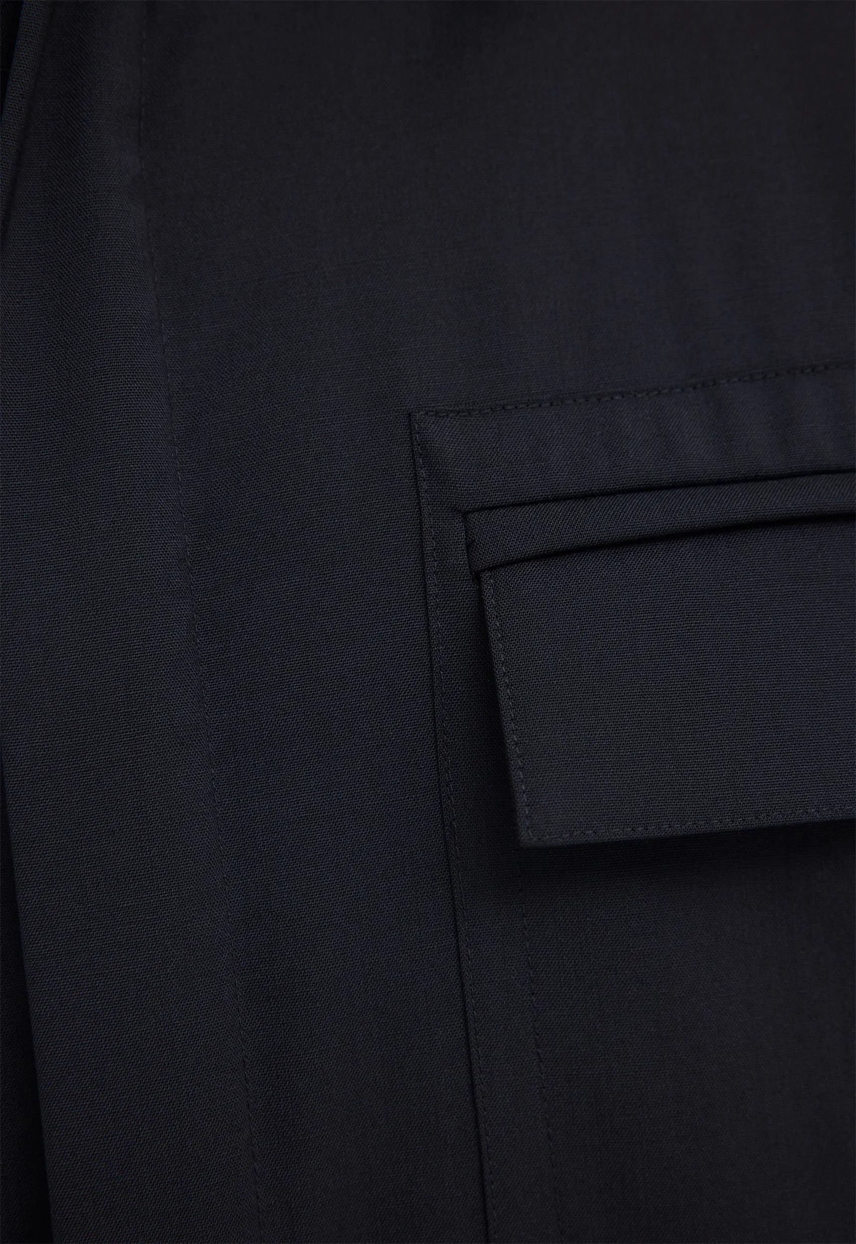 Rich Wool Overshirt - Black