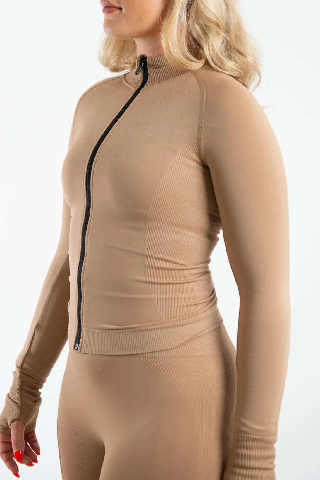 Seamless Zip-Through Long Sleeve Jacket