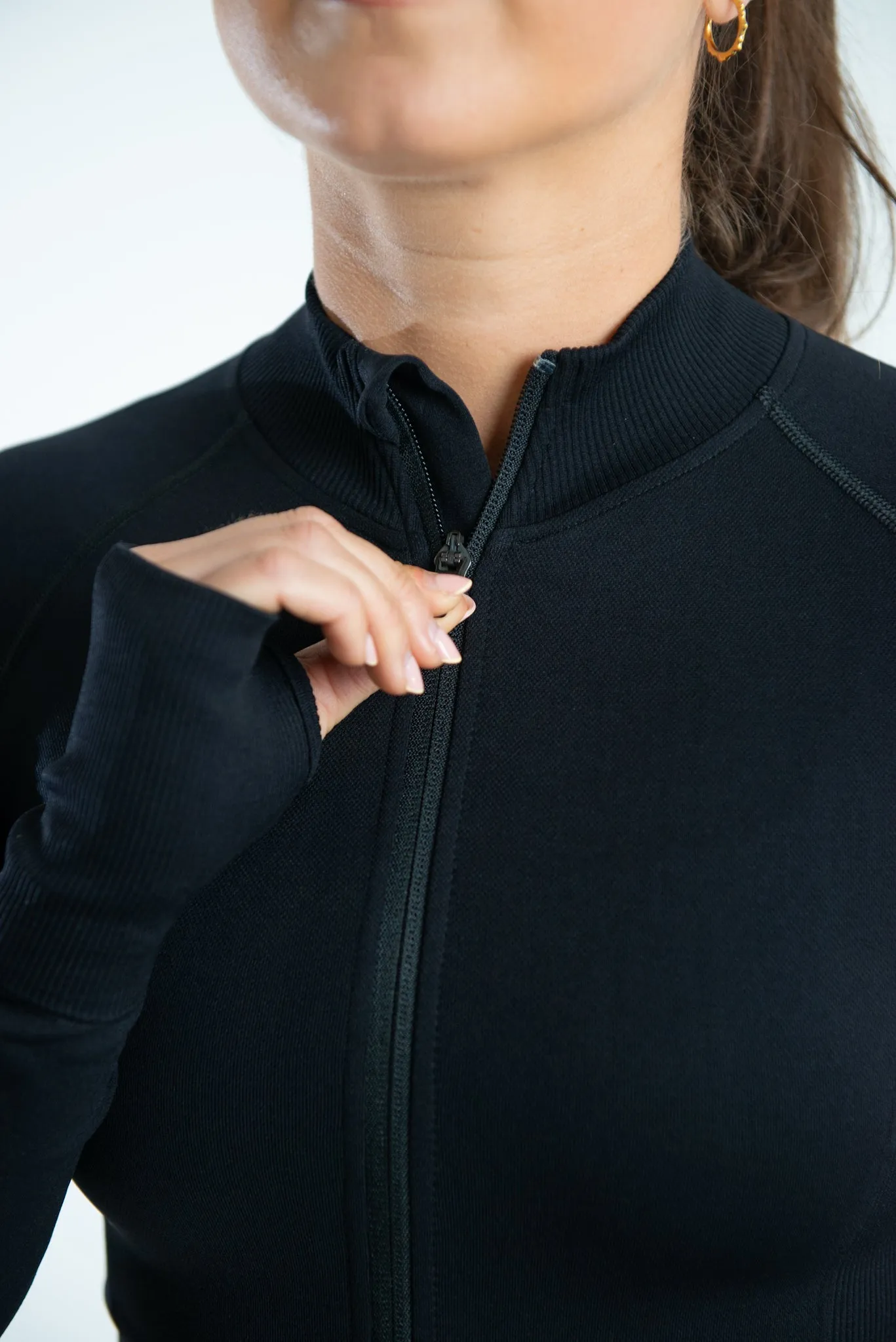 Seamless Zip-Through Long Sleeve Jacket