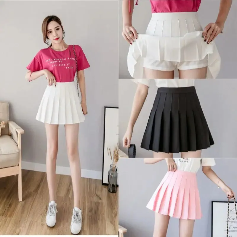 Skirts Women Pleated High Waist Y2k Schoolgirls Solid Casual Streetwear All-match Korean Style Trendy Novelty Daily Comfortable