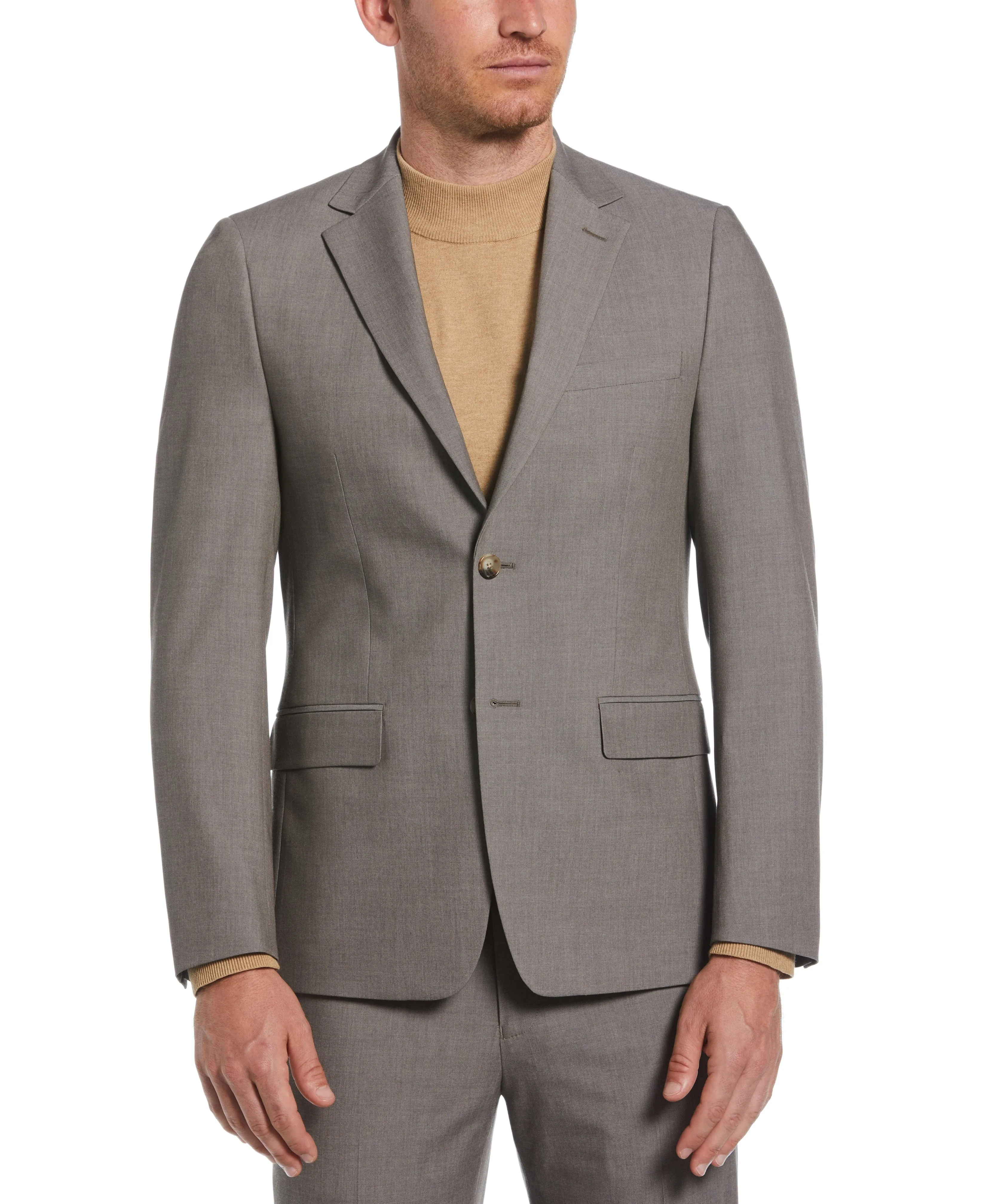 Slim Fit Brown Notch Lapel Iridescent Suit
