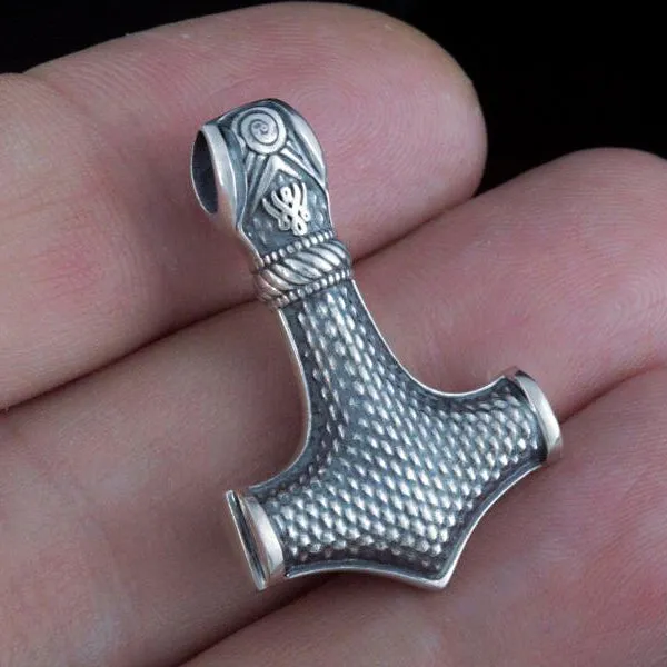 Solid Back Mjolnir - Sterling Silver