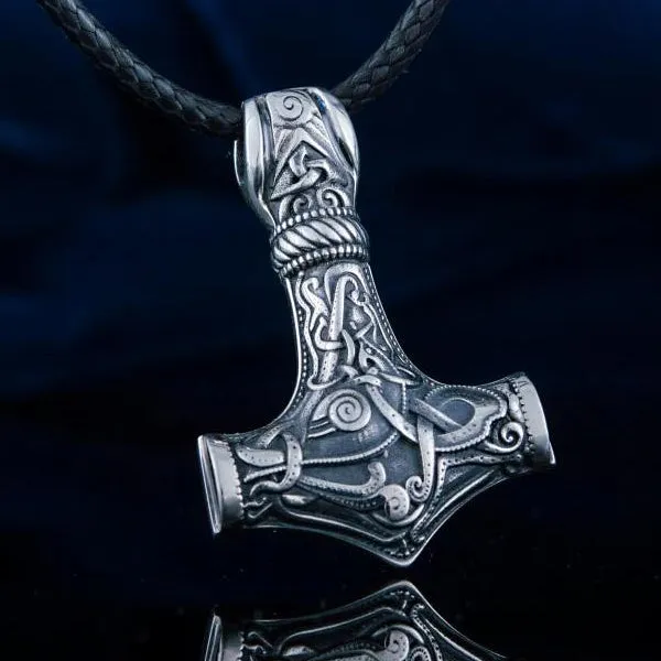 Solid Back Mjolnir - Sterling Silver