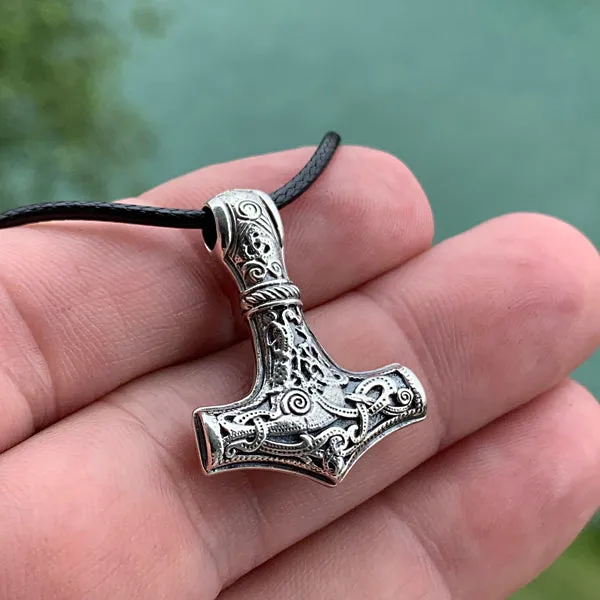 Solid Back Mjolnir - Sterling Silver