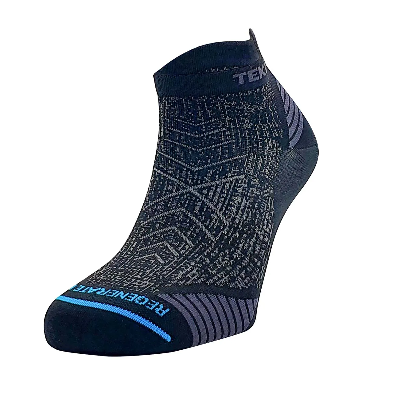 Teko ecoRUN Low Cut Light Half Cushion 2.0 Running Socks - Unisex - Black/Dusk