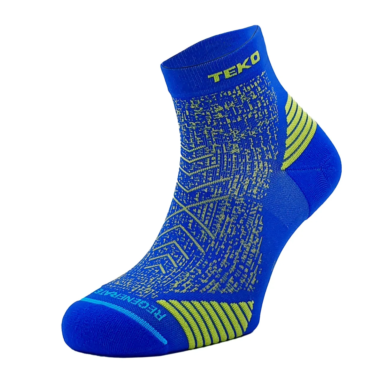 Teko ecoRUN Mini Crew Light Half Cushion 2.0 Running Socks - Unisex - Blue