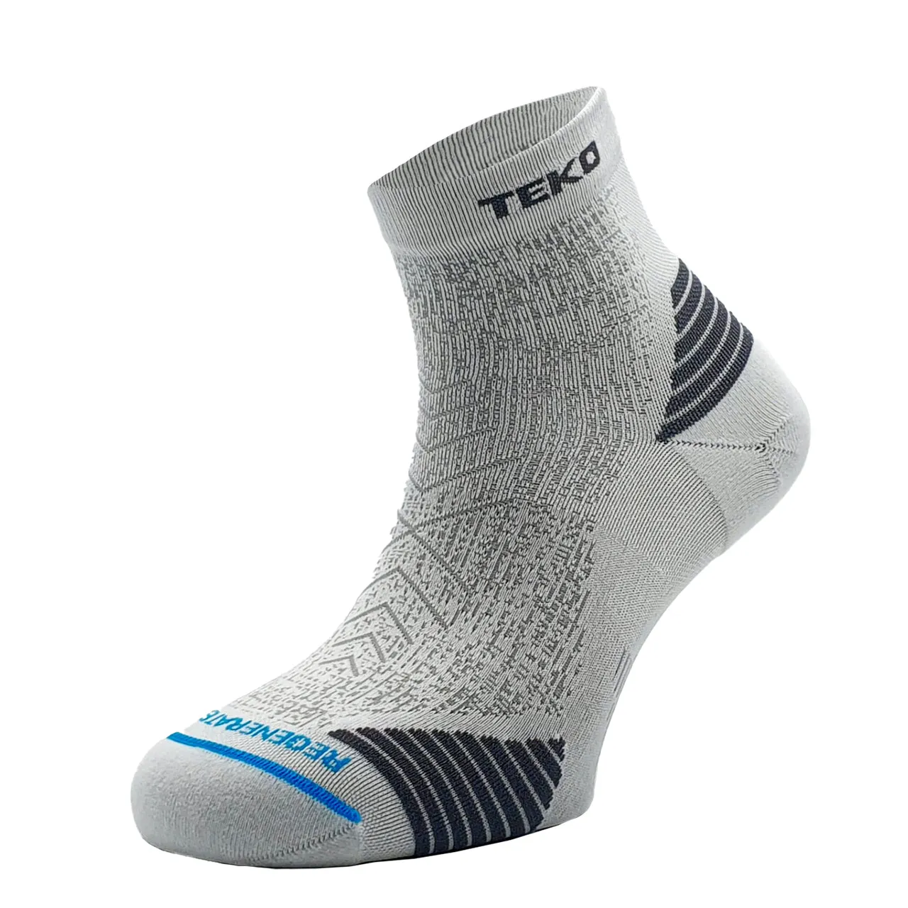 Teko ecoRUN Mini Crew Light Half Cushion 2.0 Running Socks - Unisex - White
