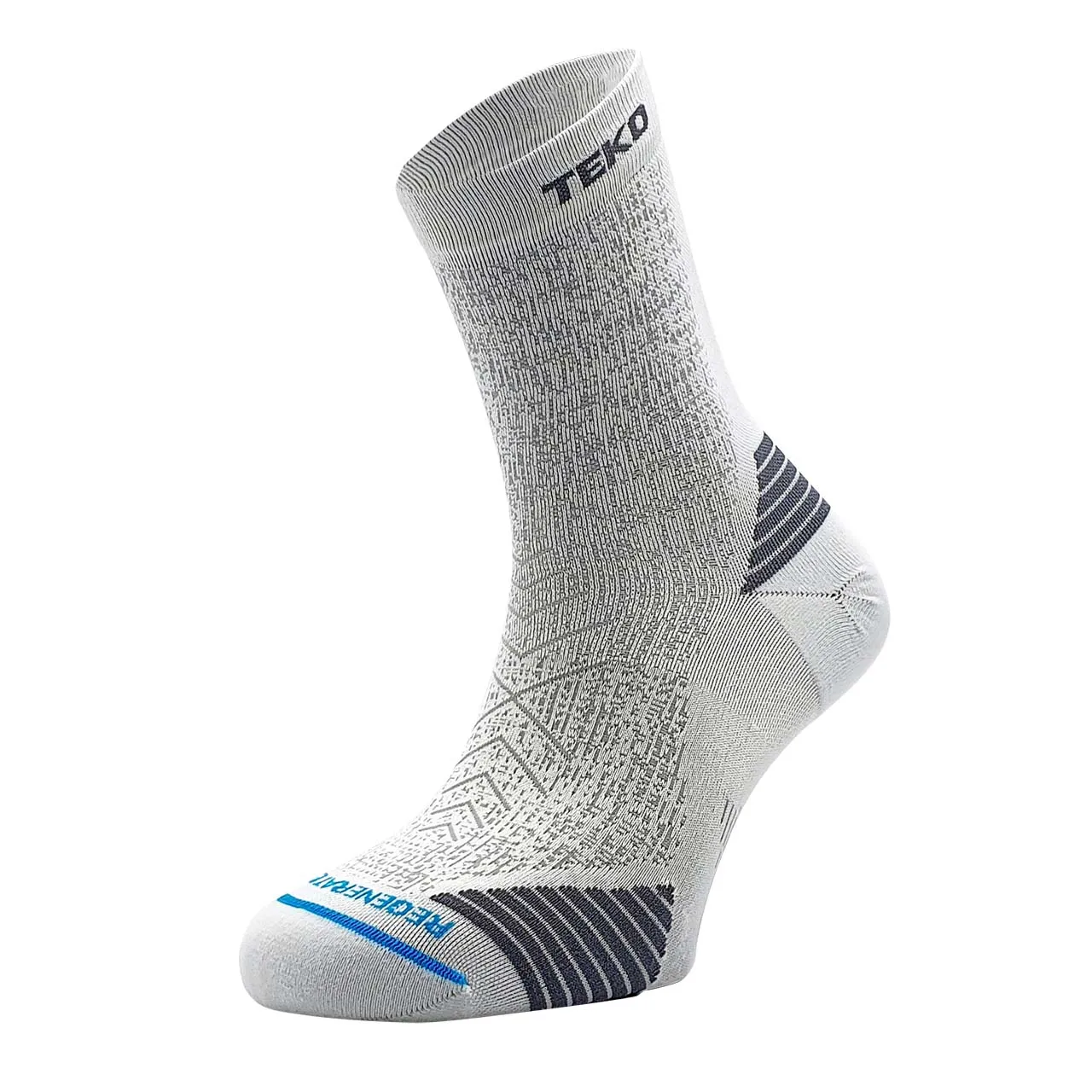 Teko ecoRUN Short Crew Light Half Cushion 2.0 Running Socks - Unisex - White