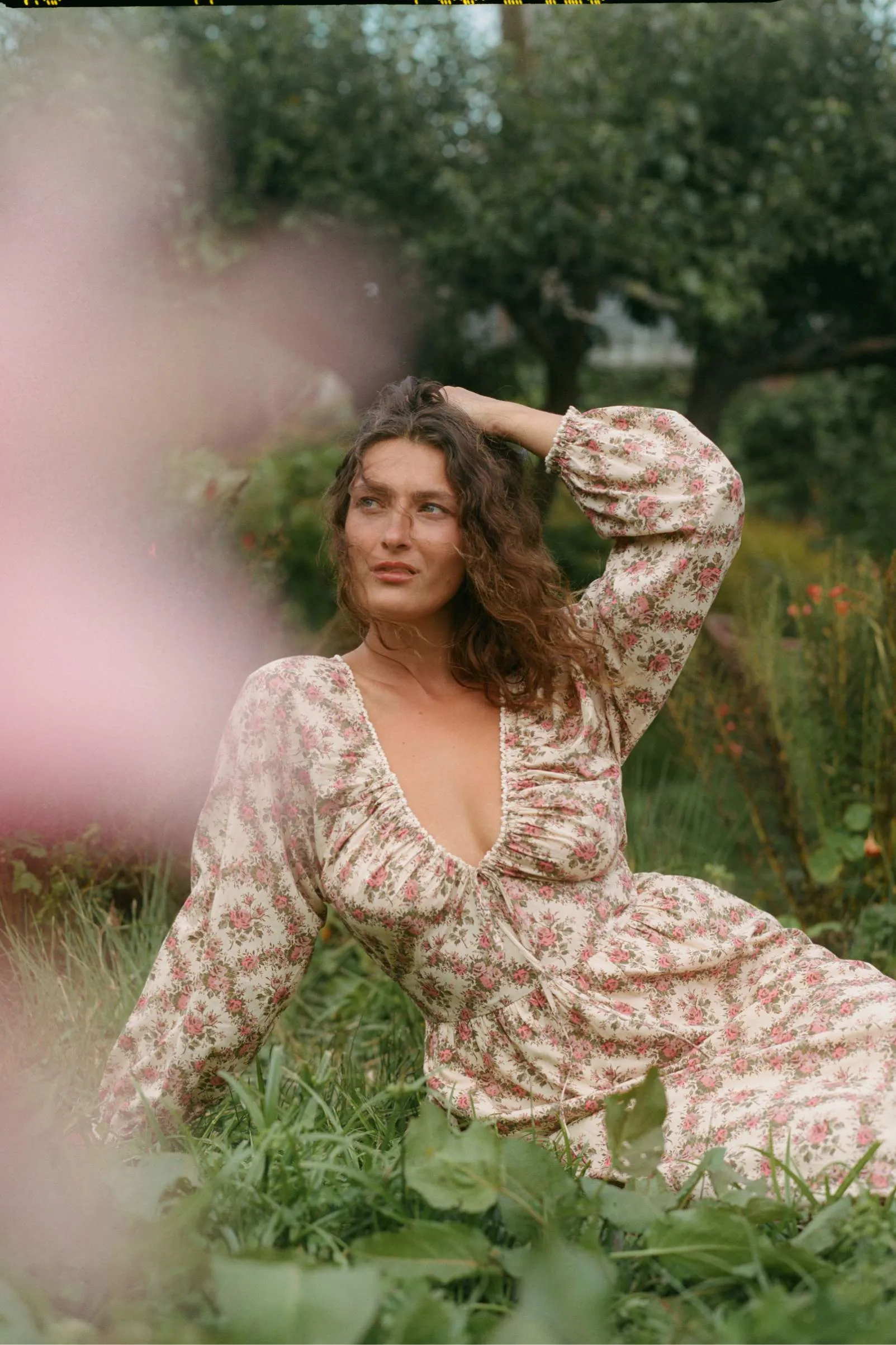 The Venus Dress | Ivory Rose Lattice