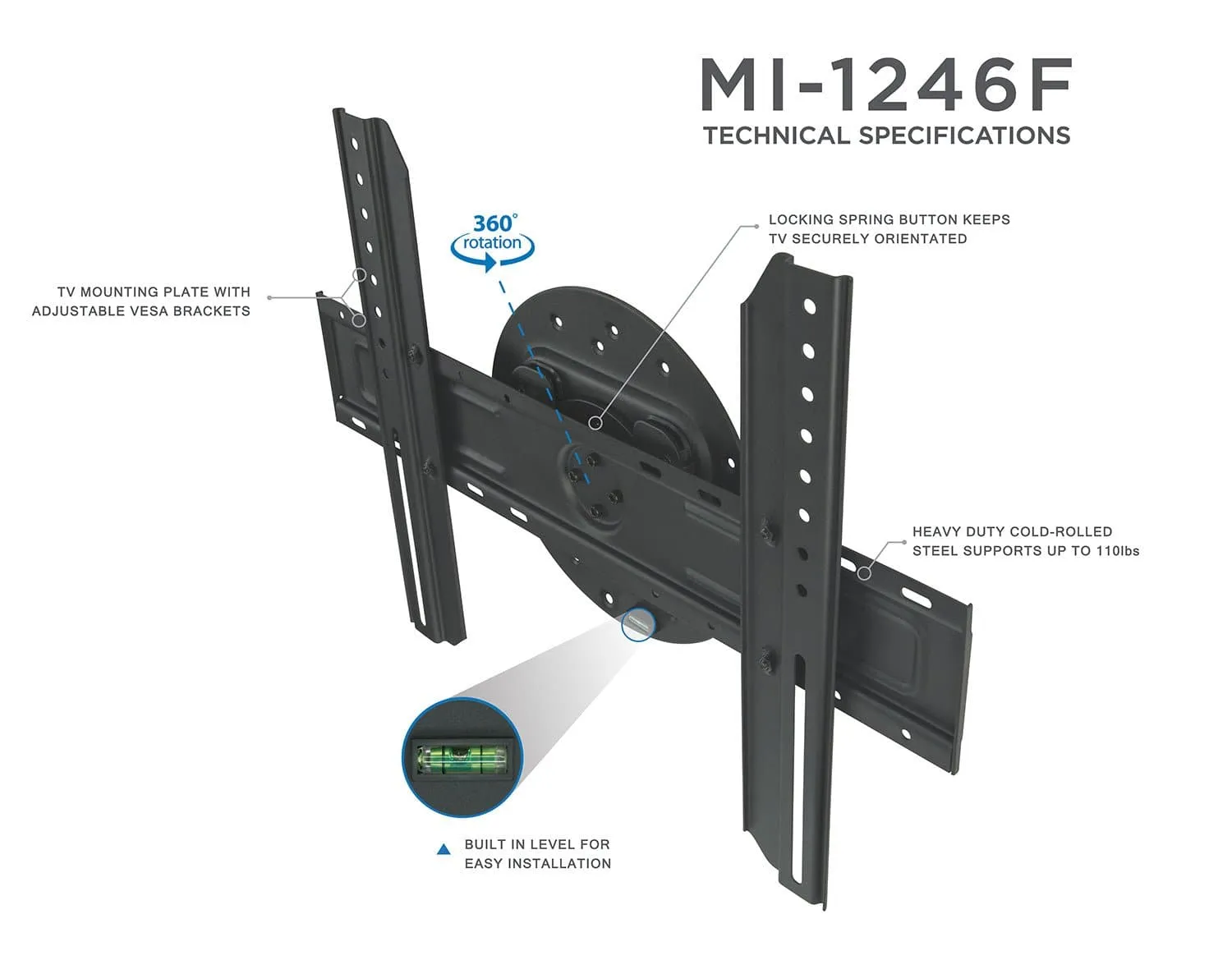 TV Wall Mount With Full 360 Degree Rotation
