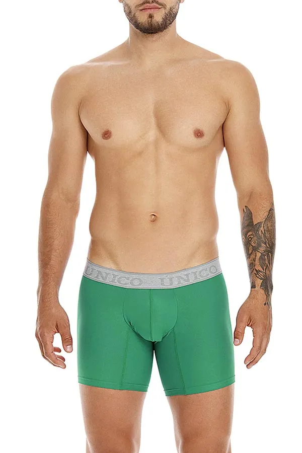 Unico Boxer Long Leg Green RUSTICO Microfibre