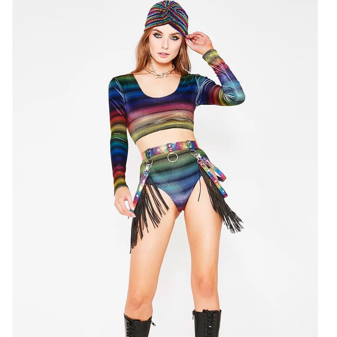 Velvet Rainbow Stripe Set