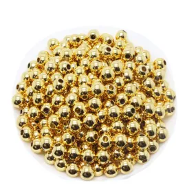 Wholesale 100PCS 3mm18K Gold Plated Copper Beads Hole 1.2mm