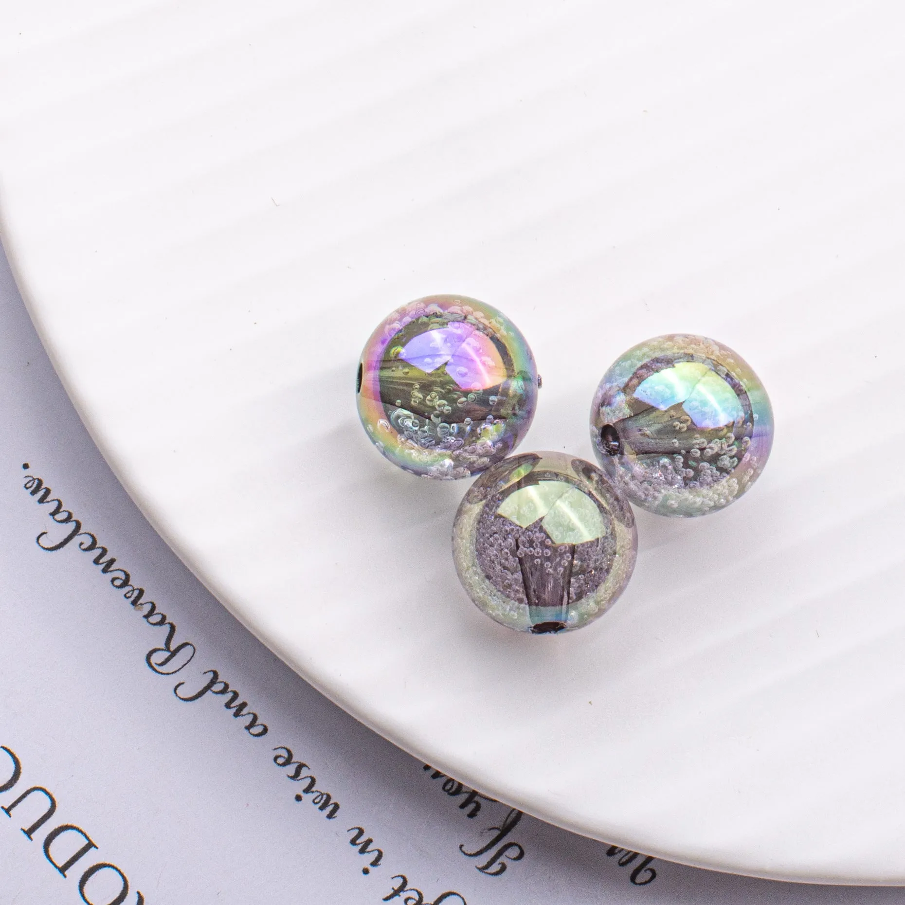 Wholesale 10PCS 16MM Acrylic Bubble Straight Hole Beads