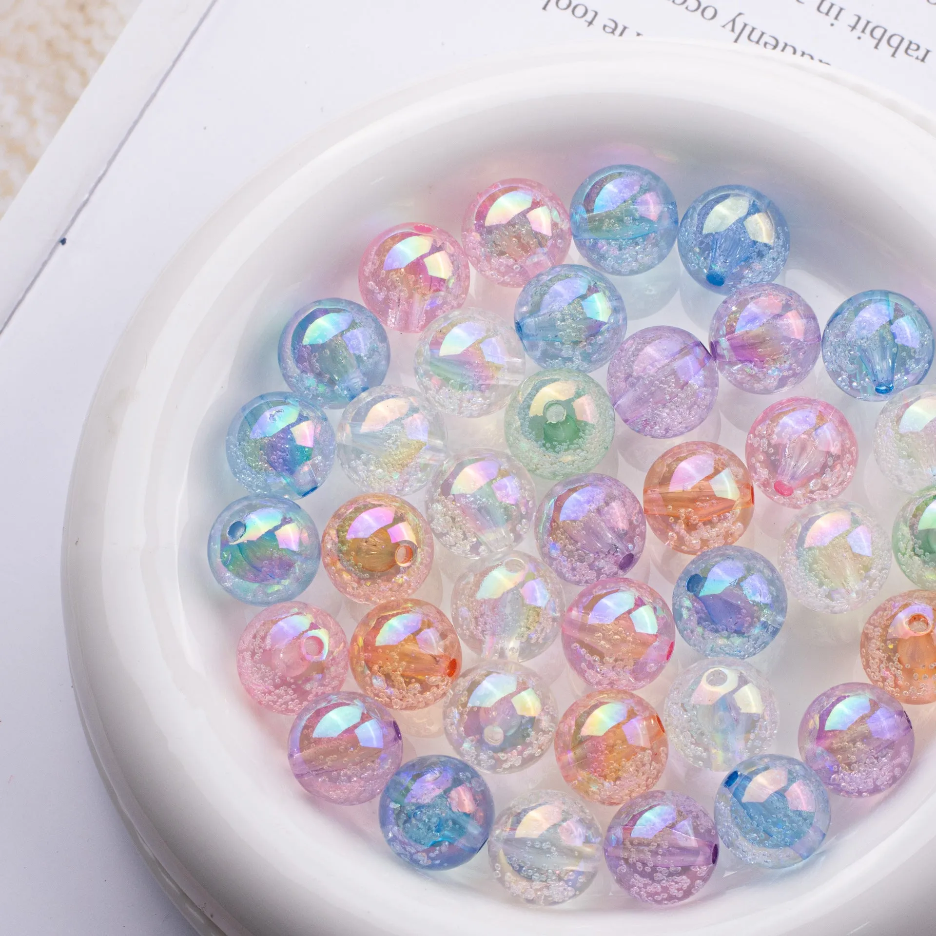 Wholesale 10PCS 16MM Acrylic Bubble Straight Hole Beads