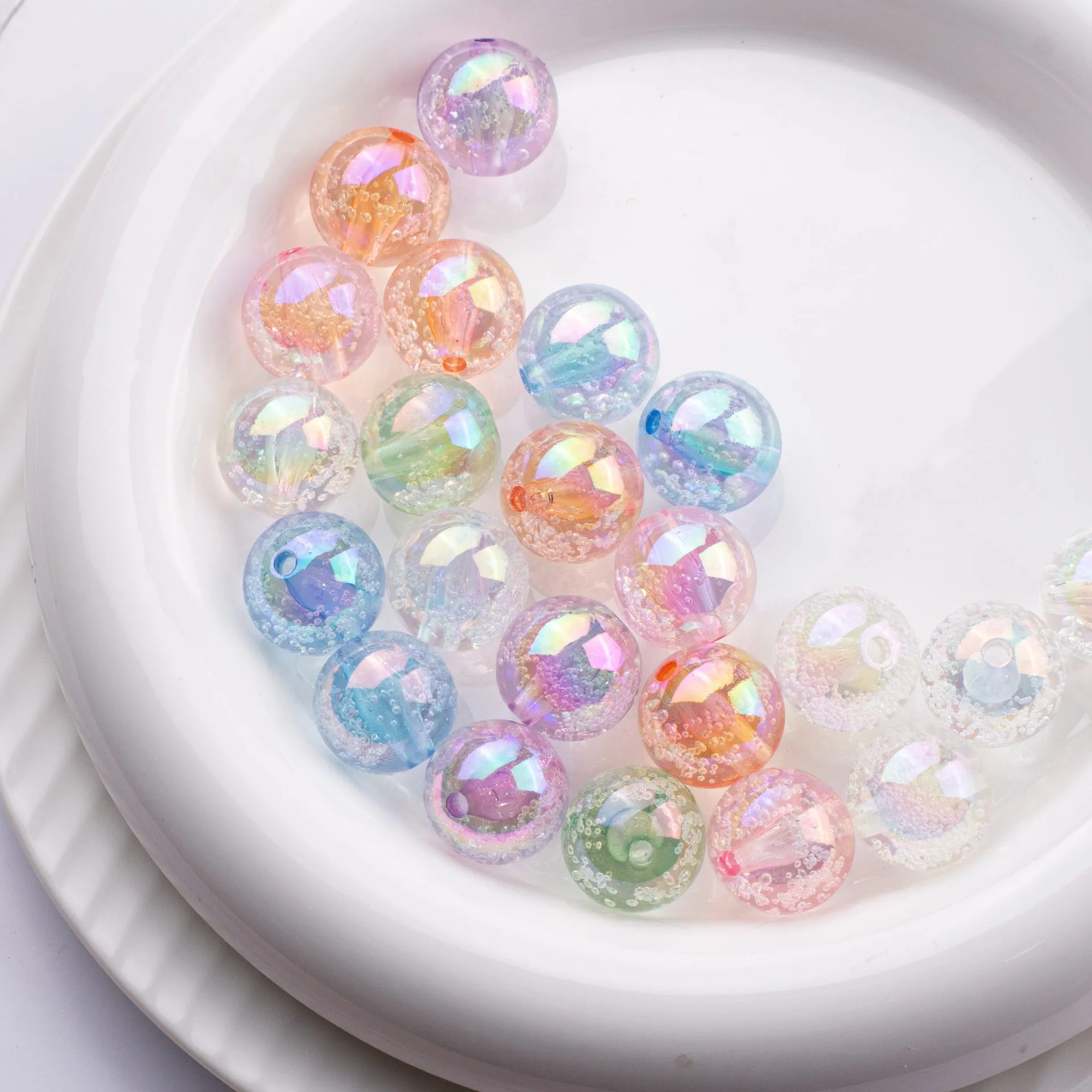 Wholesale 10PCS 16MM Acrylic Bubble Straight Hole Beads