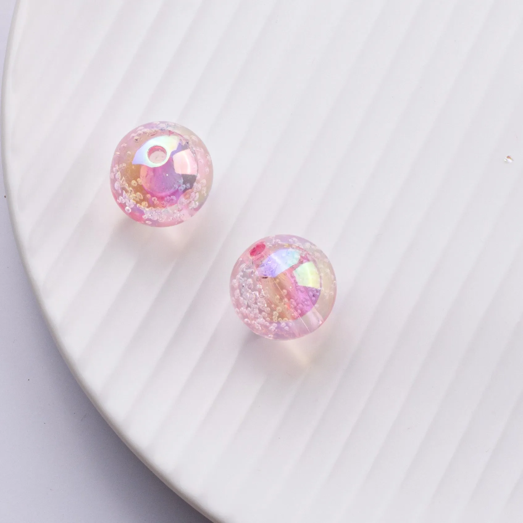 Wholesale 10PCS 16MM Acrylic Bubble Straight Hole Beads