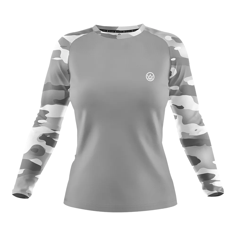 Women’s Arctic Camo Long Sleeve MTB Jersey (Sleeves Only Design)
